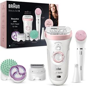 Braun Silk-épil 9-in-1 Hair Removal & Beauty Set, Waterproof, White/Pink, Includes Facial Epilator, Lady Shaver, Trimmer, Exfoliator, Cleansing Brush Braun Silk-épil 9-in-1 Hair Removal & Beauty Set, Waterproof, White/Pink, Includes Facial Epilator, Lady Shaver, Trimmer, Exfoliator, Cleansing Brush