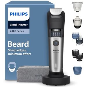 Philips Beard Trimmer 7000 Series, Self-Sharpening Metal Blades, 40 Lock-in Settings, BeardSense Technology, Hair Collector, 100 Percent Waterproof, Silver (BT7670/15) Philips Beard Trimmer 7000 Series, Self-Sharpening Metal Blades, 40 Lock-in Settings, BeardSense Technology, Hair Collector, 100 Percent Waterproof, Silver (BT7670/15)