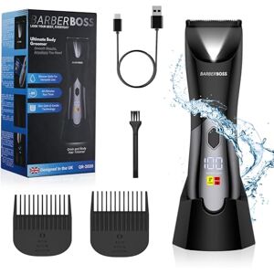 BARBERBOSS Men's Body Groomer, Pubic Hair Trimmer for Men, Hair Clippers, Ball Trimmer Men, Waterproof and Rechargeable Groin & Ball Shaver, Intimate Hair Clippers with Travel Lock BARBERBOSS Men's Body Groomer, Pubic Hair Trimmer for Men, Hair Clippers, Ball Trimmer Men, Waterproof and Rechargeable Groin & Ball Shaver, Intimate Hair Clippers with Travel Lock