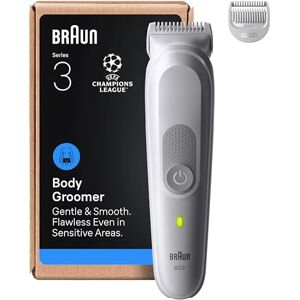 Braun Series 3 Body Groomer for Men, Pubic & Body Hair Trimmer, Waterproof Electric Ball Trimmer & Male Shaver for Sensitive Areas, SkinGuard Grooming Kit with 6 Tools, 80 Min Runtime, BG3575 Grey Braun Series 3 Body Groomer for Men, Pubic & Body Hair Trimmer, Waterproof Electric Ball Trimmer & Male Shaver for Sensitive Areas, SkinGuard Grooming Kit with 6 Tools, 80 Min Runtime, BG3575 Grey