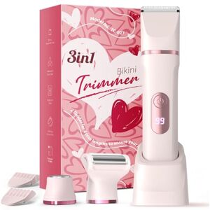 Cleanwise Bikini Trimmer Women, 3-in-1 Lady Shavers for Woman with LED Display Painless Electric Razors for Silk Skin, Pubic Hair Razor for Women, IPX7 & Easy Cleaning, Ceramic Blade, USB Charge Dock, Pink Cleanwise Bikini Trimmer Women, 3-in-1 Lady Shavers for Woman with LED Display Painless Electric Razors for Silk Skin, Pubic Hair Razor for Women, IPX7 & Easy Cleaning, Ceramic Blade, USB Charge Dock, Pink