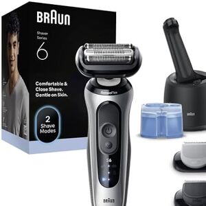 Braun Series 6 Electric Shaver for Men, Wet & Dry Razor with 4in1 SmartCare Center, Beard Trimmer & Body Groomer Attachments, 100% Waterproof, 60min Runtime, Made in Germany, Model 62-S7650CC, Silver Braun Series 6 Electric Shaver for Men, Wet & Dry Razor with 4in1 SmartCare Center, Beard Trimmer & Body Groomer Attachments, 100% Waterproof, 60min Runtime, Made in Germany, Model 62-S7650CC, Silver