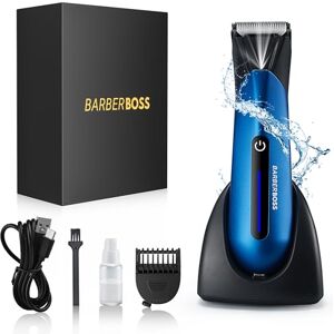 BARBERBOSS Body Groomer for Men Pubic Hair Trimmer, Ball Shaver, Groin Hair Trimmer, Men's Pube Trimmer QR-2076, Blue BARBERBOSS Body Groomer for Men Pubic Hair Trimmer, Ball Shaver, Groin Hair Trimmer, Men's Pube Trimmer QR-2076, Blue