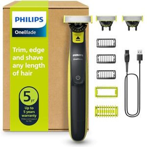 Philips OneBlade Hybrid 360 Blade Technology Electric Shaver for Face & Body, Beard Trimmer/Groomer with 3 x 360 Blade, 3 x Stubble Comb (1,3,5mm) & 1x Body Kit, Model QP2824/31 Philips OneBlade Hybrid 360 Blade Technology Electric Shaver for Face & Body, Beard Trimmer/Groomer with 3 x 360 Blade, 3 x Stubble Comb (1,3,5mm) & 1x Body Kit, Model QP2824/31