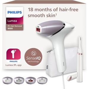 Philips Lumea 8000 Series IPL Hair Removal Device Laser Hair Removal Alternative, SenseIQ Technology, 4 Attachments for Body, Face, Bikini and Underarms, Satin Compact Pen Trimmer, Model BRI949/00 Philips Lumea 8000 Series IPL Hair Removal Device Laser Hair Removal Alternative, SenseIQ Technology, 4 Attachments for Body, Face, Bikini and Underarms, Satin Compact Pen Trimmer, Model BRI949/00