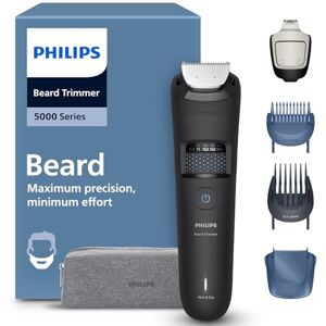 Philips Beard Trimmer 5000 Series Self-Sharpening Metal Blades, 40 Lock-in Settings, BeardSense Technology, Hair Collector, 100% Waterproof, Travel Pouch, Model BT5765/15 Philips Beard Trimmer 5000 Series Self-Sharpening Metal Blades, 40 Lock-in Settings, BeardSense Technology, Hair Collector, 100% Waterproof, Travel Pouch, Model BT5765/15
