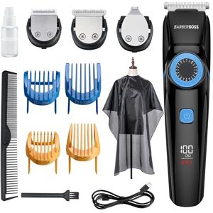 BARBERBOSS 3 in 1 Hair Clipper’s, Men’s Grooming Kit – Detail, Hair & Beard Trimmer, Precision Dial, 3 Cutting Blades, LED Display, USB Rechargeable, and 100% Waterproof, QR-6087 BARBERBOSS 3 in 1 Hair Clipper’s, Men’s Grooming Kit – Detail, Hair & Beard Trimmer, Precision Dial, 3 Cutting Blades, LED Display, USB Rechargeable, and 100% Waterproof, QR-6087