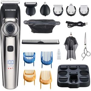 BARBERBOSS Men’s Hair Clipper, Cordless Beard Trimmer for Men, Waterproof Grooming Kit with Ear & Nose Trimmer, Ideal Groomer for Beard, Moustache, Eyebrow, Nose, Ears, Head, Body Grooming BARBERBOSS Men’s Hair Clipper, Cordless Beard Trimmer for Men, Waterproof Grooming Kit with Ear & Nose Trimmer, Ideal Groomer for Beard, Moustache, Eyebrow, Nose, Ears, Head, Body Grooming