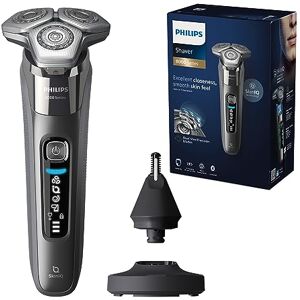 Philips Shaver Series 8000 Wet & Dry Electric Shaver with SkinIQ Technology in Dark Chrome with 1 x Pop-up Trimmer, Charging Stand, P-Cap, Cleaning Brush and Nose Trimmer (Model S8697/23) Philips Shaver Series 8000 Wet & Dry Electric Shaver with SkinIQ Technology in Dark Chrome with 1 x Pop-up Trimmer, Charging Stand, P-Cap, Cleaning Brush and Nose Trimmer (Model S8697/23)