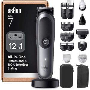 Braun Series 7 All-in-One Grooming Kit for Men, 12-in-1 MultiGroom Beard Trimmer, Hair Clipper & Body Shaver, ProBlade, AutoSense, SkinGuard, Waterproof, 120 Min Cordless Use, AIO7545, Grey Braun Series 7 All-in-One Grooming Kit for Men, 12-in-1 MultiGroom Beard Trimmer, Hair Clipper & Body Shaver, ProBlade, AutoSense, SkinGuard, Waterproof, 120 Min Cordless Use, AIO7545, Grey