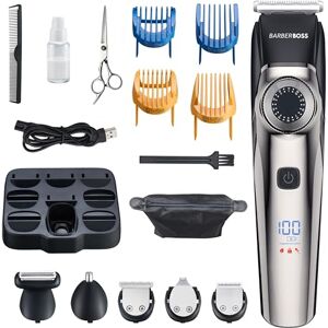 BARBERBOSS Men's 5-in-1 Hair & Beard Trimmer, Cordless Hair Clipper, Ultimate Grooming Kit for Facial & Body Care, Men’s Hair Clipper, Waterproof Design with Deatil, Ear & Nose Trimmer BARBERBOSS Men's 5-in-1 Hair & Beard Trimmer, Cordless Hair Clipper, Ultimate Grooming Kit for Facial & Body Care, Men’s Hair Clipper, Waterproof Design with Deatil, Ear & Nose Trimmer