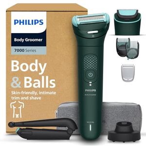 Philips Body Groomer 7000 Series Trimmer for Men with 2D Flexing Head, Triple Protect Shave System, Interchangeable Heads, Intimate Trim & Shave, 100% Showerproof, 120 min. runtime, Model BG7485/30 Philips Body Groomer 7000 Series Trimmer for Men with 2D Flexing Head, Triple Protect Shave System, Interchangeable Heads, Intimate Trim & Shave, 100% Showerproof, 120 min. runtime, Model BG7485/30