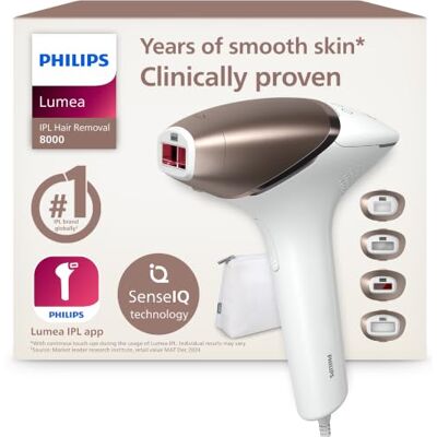 Philips Lumea 8000 Series, IPL Hair Removal Device, Laser Hair Removal Alternative, SenseIQ Technology, 4 Attachments for Body, Face, Bikini and Underarms, Model BRI948/00 Philips Lumea 8000 Series, IPL Hair Removal Device, Laser Hair Removal Alternative, SenseIQ Technology, 4 Attachments for Body, Face, Bikini and Underarms, Model BRI948/00