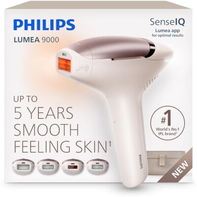 Philips Lumea 9000 IPL Hair Removal Device Long-Lasting Salon-Like Laser Hair Removal Alternative, Easy Home Use, 4 Attachments for Body, Face, Bikini & Armpits, BRI901/02 Philips Lumea 9000 IPL Hair Removal Device Long-Lasting Salon-Like Laser Hair Removal Alternative, Easy Home Use, 4 Attachments for Body, Face, Bikini & Armpits, BRI901/02