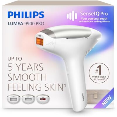 Philips Lumea 9900 Pro IPL Hair Removal Device Long-Lasting Salon-Like Laser Hair Removal Alternative, Easy Home Use, 3 Attachments for Body, Face & Sensitive Areas, BRC231/02 Philips Lumea 9900 Pro IPL Hair Removal Device Long-Lasting Salon-Like Laser Hair Removal Alternative, Easy Home Use, 3 Attachments for Body, Face & Sensitive Areas, BRC231/02