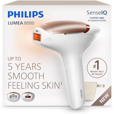 Philips Lumea 8000 IPL Hair Removal Device Long-Lasting Salon-Like Laser Hair Removal Alternative, Easy Home Use, 2 Attachments for Body and Face, BRI873/02 Philips Lumea 8000 IPL Hair Removal Device Long-Lasting Salon-Like Laser Hair Removal Alternative, Easy Home Use, 2 Attachments for Body and Face, BRI873/02