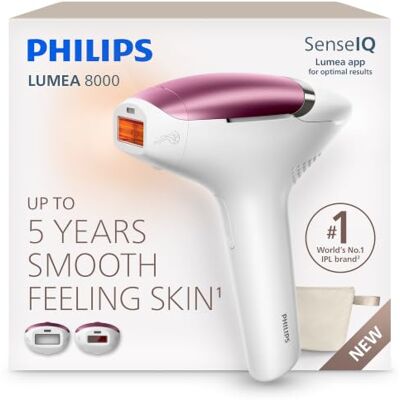 Philips Lumea 8000 IPL Hair Removal Device Long-Lasting Salon-Like Laser Hair Removal Alternative, Easy Home Use, 2 Attachments for Body and Face, BRI874/02 Philips Lumea 8000 IPL Hair Removal Device Long-Lasting Salon-Like Laser Hair Removal Alternative, Easy Home Use, 2 Attachments for Body and Face, BRI874/02