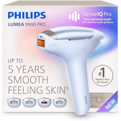 Philips Lumea 9900 Pro IPL Hair Removal Device Long-Lasting Salon-Like Laser Hair Removal Alternative, Easy Home Use, 4 Attachments for Body, Face, Bikini & Armpits, BRC243/02 Philips Lumea 9900 Pro IPL Hair Removal Device Long-Lasting Salon-Like Laser Hair Removal Alternative, Easy Home Use, 4 Attachments for Body, Face, Bikini & Armpits, BRC243/02