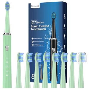 Coulax Pro Sonic Electric Toothbrush for Adults and Kids Rechargeable Sonic Toothbrush with 8 Brush Heads, 120 Days of Use with 3-Hour Fast Charge, 5 Modes with 2 Minutes Built in Smart Timer, Gift for Family Coulax Pro Sonic Electric Toothbrush for Adults and Kids Rechargeable Sonic Toothbrush with 8 Brush Heads, 120 Days of Use with 3-Hour Fast Charge, 5 Modes with 2 Minutes Built in Smart Timer, Gift for Family