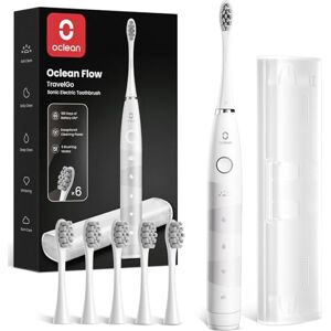 Oclean Sonic Electric Toothbrush TravelGo FlowSet, 180 Days Battery Life, 76000 VPM Motor, 5 Modes, Waterproof, USB C Rechargeable, 6 Replacement Heads & Travel Case, Eco-Friendly Packaging, White Oclean Sonic Electric Toothbrush TravelGo FlowSet, 180 Days Battery Life, 76000 VPM Motor, 5 Modes, Waterproof, USB C Rechargeable, 6 Replacement Heads & Travel Case, Eco-Friendly Packaging, White