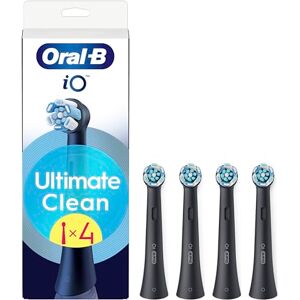 Oral-B iO Series Ultimate Clean Black, Original Replacement Round Brush Heads, Crisscross Bristles for Advanced Deep Cleaning and Plaque Removal, Designed for iO Electric Toothbrushes, 4 Oral-B iO Series Ultimate Clean Black, Original Replacement Round Brush Heads, Crisscross Bristles for Advanced Deep Cleaning and Plaque Removal, Designed for iO Electric Toothbrushes, 4