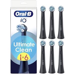 Oral-B iO Series Ultimate Clean Black, Original Replacement Round Brush Heads, Crisscross Bristles Advanced Deep Cleaning & Plaque Removal, for iO Electric Toothbrushes, 6 Oral-B iO Series Ultimate Clean Black, Original Replacement Round Brush Heads, Crisscross Bristles Advanced Deep Cleaning & Plaque Removal, for iO Electric Toothbrushes, 6