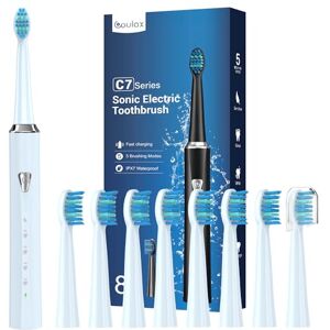 Coulax Pro Electric Toothbrush, Sonic Toothbrush for Adults and Kids, 8 Brush Heads, 120 Days of Use, 5 Modes and 2 Minutes Built in Smart Timer Coulax Pro Electric Toothbrush, Sonic Toothbrush for Adults and Kids, 8 Brush Heads, 120 Days of Use, 5 Modes and 2 Minutes Built in Smart Timer