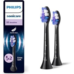 Philips Sonicare S2 Sensitive, Genuine Replacement Toothbrush Heads, Black, 2 Pack, HX6052/88 Philips Sonicare S2 Sensitive, Genuine Replacement Toothbrush Heads, Black, 2 Pack, HX6052/88