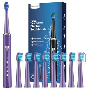 Coulax Pro Sonic Electric Toothbrush for Adults and Kids Rechargeable Sonic Toothbrush with 8 Brush Heads, 120 Days of Use with 3-Hour Fast Charge, 5 Modes with 2 Minutes Built in Smart Timer, Gift for Family Coulax Pro Sonic Electric Toothbrush for Adults and Kids Rechargeable Sonic Toothbrush with 8 Brush Heads, 120 Days of Use with 3-Hour Fast Charge, 5 Modes with 2 Minutes Built in Smart Timer, Gift for Family