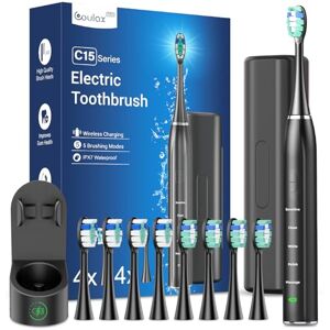 Coulax Pro Electric Toothbrush Sonic Electric Toothbrush for Adults with Wireless Charging Station and 8 Brush Heads, 5 Modes, Sonic Toothbrushes with Travel Case, Brushing Timer Coulax Pro Electric Toothbrush Sonic Electric Toothbrush for Adults with Wireless Charging Station and 8 Brush Heads, 5 Modes, Sonic Toothbrushes with Travel Case, Brushing Timer