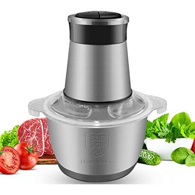 NAILAO Mini Kitchen Food Blender Chopper: Small Electric Mixer Processor w/ 2l Foods Capacity Bowl Meat Mincer 2 Speeds 4 Bi-Level Blades 350w Processor- for Meat Onion Vegetable Nut NAILAO Mini Kitchen Food Blender Chopper: Small Electric Mixer Processor w/ 2l Foods Capacity Bowl Meat Mincer 2 Speeds 4 Bi-Level Blades 350w Processor- for Meat Onion Vegetable Nut