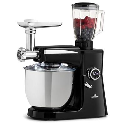 KLARSTEIN Food Processor Blender Multifunctional, 2000W Food Blender with Meat Mincer, 3 in 1 Blenders, Mixers & Food Processors for Kitchen, 10L Food Processors Combo & Stand Mixer Black KLARSTEIN Food Processor Blender Multifunctional, 2000W Food Blender with Meat Mincer, 3 in 1 Blenders, Mixers & Food Processors for Kitchen, 10L Food Processors Combo & Stand Mixer Black