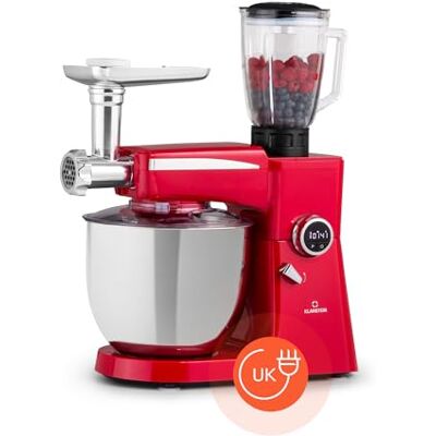 KLARSTEIN Food Processor Blender Multifunctional, 2000W Food Blender with Meat Mincer, 3 in 1 Blenders, Mixers & Food Processors for Kitchen, 10L Food Processors Combo & Stand Mixer Soft Red KLARSTEIN Food Processor Blender Multifunctional, 2000W Food Blender with Meat Mincer, 3 in 1 Blenders, Mixers & Food Processors for Kitchen, 10L Food Processors Combo & Stand Mixer Soft Red