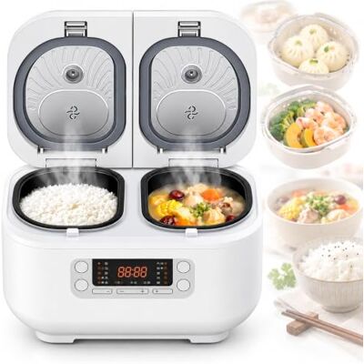 YIYIRAN Home Double Inner Integrated Multi Function Rice Cooker, 1.5l Rice Cooker With Double Pots, 13 Preset Menus, 12h Timer & Auto Keep Warm For Rice, Soup, Porridge And Meal Prep YIYIRAN Home Double Inner Integrated Multi Function Rice Cooker, 1.5l Rice Cooker With Double Pots, 13 Preset Menus, 12h Timer & Auto Keep Warm For Rice, Soup, Porridge And Meal Prep