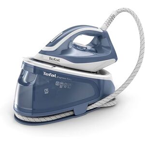 Tefal Express Essential Steam Generator Iron, 120 g/min Steam Output, Xpress Glide Soleplate, 340 g/min Steam Boost, 5.9-Pump Bars with Scale Rinsing System, White and Blue, (SV6132G0) Tefal Express Essential Steam Generator Iron, 120 g/min Steam Output, Xpress Glide Soleplate, 340 g/min Steam Boost, 5.9-Pump Bars with Scale Rinsing System, White and Blue, (SV6132G0)