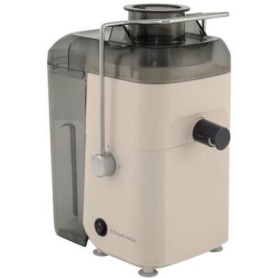 Russell Hobbs JuiceLuxe Stone Juicer with 62mm Feeding Tube Fits whole fruits and vegetables, with 400W power, a 1.6L pulp collector and dishwasher-safe parts for easy juicing Russell Hobbs JuiceLuxe Stone Juicer with 62mm Feeding Tube Fits whole fruits and vegetables, with 400W power, a 1.6L pulp collector and dishwasher-safe parts for easy juicing