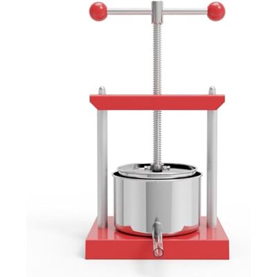 SQUEEZE master Fruit Cheese Press, Manual Juicer for Soft Fruit,Grape, Vegetables, Homemade Juice, Cheese,Tincture Herb,Olive Oil,honey Making (Stainless Steel, 3L) SQUEEZE master Fruit Cheese Press, Manual Juicer for Soft Fruit,Grape, Vegetables, Homemade Juice, Cheese,Tincture Herb,Olive Oil,honey Making (Stainless Steel, 3L)