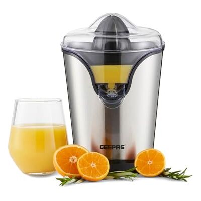 GEEPAS 100W Citrus Juicer Electric Orange Juicer 2 Cones Stainless Steel Professional Brushed Fruit Juicer Squeezes Oranges Lemons Lime Juices GEEPAS 100W Citrus Juicer Electric Orange Juicer 2 Cones Stainless Steel Professional Brushed Fruit Juicer Squeezes Oranges Lemons Lime Juices
