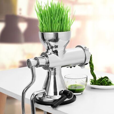 PLKASHUC Manual Wheatgrass Juicer Stainless Steel, High Juice Yield, Compact Design PLKASHUC Manual Wheatgrass Juicer Stainless Steel, High Juice Yield, Compact Design