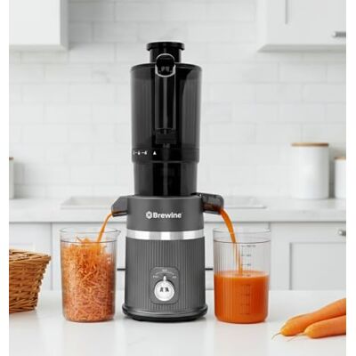 Brewine Cold Press Slow Juicer 60 RPM High Nutrition Extraction Wide Feeder Reverse Function Easy Clean Design For Fruits & Vegetables Brewine Cold Press Slow Juicer 60 RPM High Nutrition Extraction Wide Feeder Reverse Function Easy Clean Design For Fruits & Vegetables
