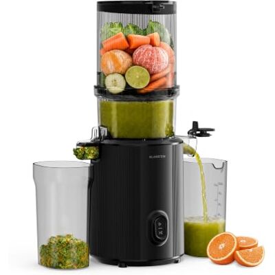 KLARSTEIN Wavyn Slow Juicer – 300W Masticating Juicer, 130 mm Wide Feed Chute, 55 RPM Cold Press, BPA-Free Black KLARSTEIN Wavyn Slow Juicer – 300W Masticating Juicer, 130 mm Wide Feed Chute, 55 RPM Cold Press, BPA-Free Black