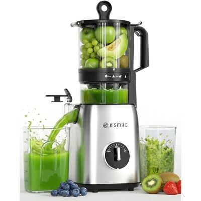 Kismile Cold Press Juicer, 135mm Extra-large Feed Inlet, 300W, Knob Kismile Cold Press Juicer, 135mm Extra-large Feed Inlet, 300W, Knob