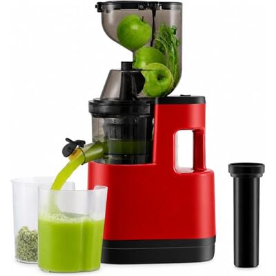 Kortemora Cold Press Juicer 500W Slow Juicer with 83mm Wide Feed Chute, High Juice Yield 99%, Low Noise Fruit & Vegetable Juicer Machine with Reverse Function, Easy Clean, Red Kortemora Cold Press Juicer 500W Slow Juicer with 83mm Wide Feed Chute, High Juice Yield 99%, Low Noise Fruit & Vegetable Juicer Machine with Reverse Function, Easy Clean, Red