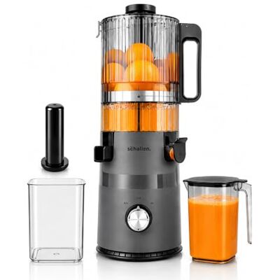 Schallen Juicer Machine – Large 135mm Feed Chute with Pre-Cutting Function for Whole Fruit & Veg, 1.5L Juicer with 2 Cups, Easy Clean, Cold Press Slow Juicer in Matt Black Schallen Juicer Machine – Large 135mm Feed Chute with Pre-Cutting Function for Whole Fruit & Veg, 1.5L Juicer with 2 Cups, Easy Clean, Cold Press Slow Juicer in Matt Black