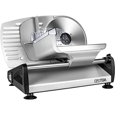 OSTBA Meat Slicer, 19cm Blade, 0-15mm Adjustable, Child Lock, 150W OSTBA Meat Slicer, 19cm Blade, 0-15mm Adjustable, Child Lock, 150W