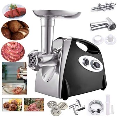 LUKVCIY Electric Meat Mincer 2800W, Sausage Maker & Food Grinder, Black 3 Stainless Steel Plates, Kubbe Kit, Copper Motor for Home Use LUKVCIY Electric Meat Mincer 2800W, Sausage Maker & Food Grinder, Black 3 Stainless Steel Plates, Kubbe Kit, Copper Motor for Home Use
