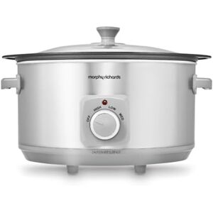Morphy Richards 6.5L Sear and Stew Slow Cooker, Dishwasher Proof Non Stick Aluminum Pot, 3 Cooking Settings, One-pot Solution, Brushed Stainless Steel, 461014 Morphy Richards 6.5L Sear and Stew Slow Cooker, Dishwasher Proof Non Stick Aluminum Pot, 3 Cooking Settings, One-pot Solution, Brushed Stainless Steel, 461014