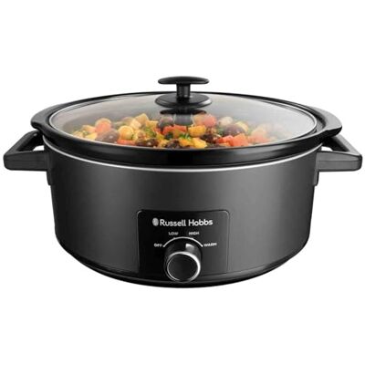 Russell Athletic 7L Matte Black Slow Cooker - Slow Cooker Russell Athletic 7L Matte Black Slow Cooker - Slow Cooker