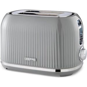 GEEPAS 2 Slice Toaster 6 Browning Levels Cancel Defrost Reheat For Thin Small Bread Slice Removable Crumb Tray Cool Touch Housing High Lift Space-Saving Design 2 Yr Warranty 1000W Grey Fluted GEEPAS 2 Slice Toaster 6 Browning Levels Cancel Defrost Reheat For Thin Small Bread Slice Removable Crumb Tray Cool Touch Housing High Lift Space-Saving Design 2 Yr Warranty 1000W Grey Fluted