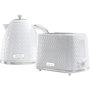 Daewoo Argyle SDA1830 1.7 Litre 3kw Jug Kettle and 2 Slice Toaster All In One Kitchen Matching Set Concealed Heating Element Easy Clean White Daewoo Argyle SDA1830 1.7 Litre 3kw Jug Kettle and 2 Slice Toaster All In One Kitchen Matching Set Concealed Heating Element Easy Clean White